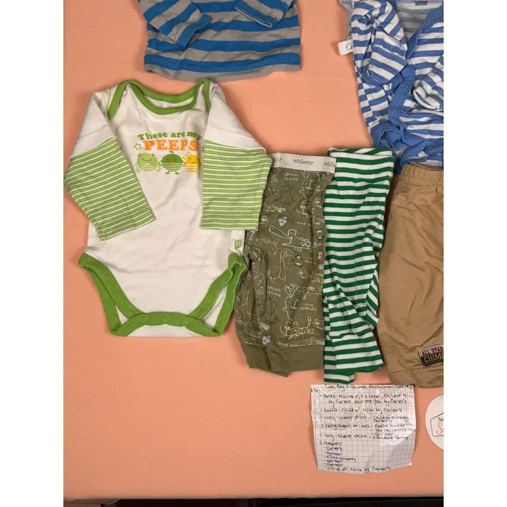Baby Boy 0–3M Fall/Winter Clothing Lot – Carter’s, Gerber & More – #163